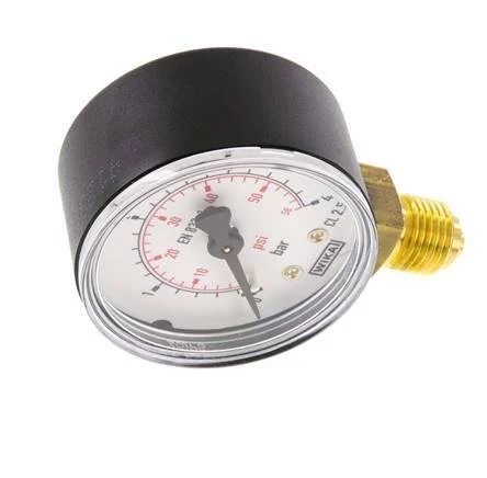 0..4 Bar (0..58 psi) Pressure Gauge Below Plastic/Brass 50 mm Class 2.5