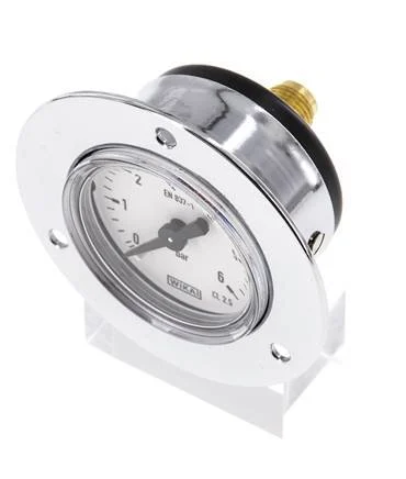 0..6 Bar (0..87 psi) Panel Mount Pressure Gauge Steel/Brass 40 mm Class 2.5 (Front Panel)