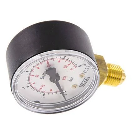 0..6 Bar (0..87 psi) Pressure Gauge Below Plastic/Brass 50 mm Class 2.5