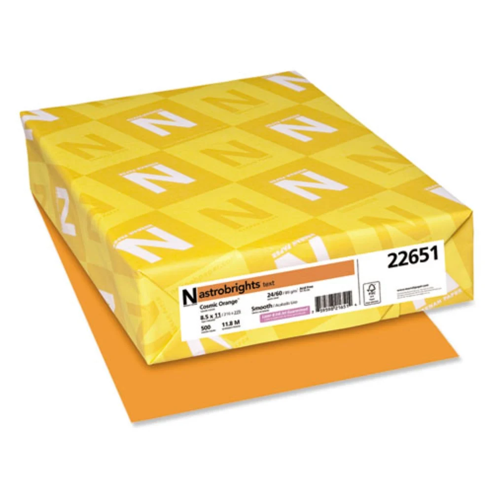 Astrobrights 8.5 in. x 11 in. 24 lbs. Bond Weight Color Paper - Cosmic Orange (500/Ream)
