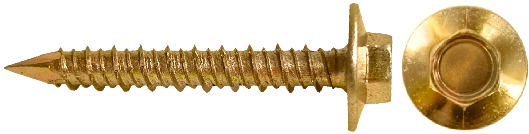 CONCRETE SCREWS - HEX FLANGE QUICK-CON (YELLOW ZINC)
