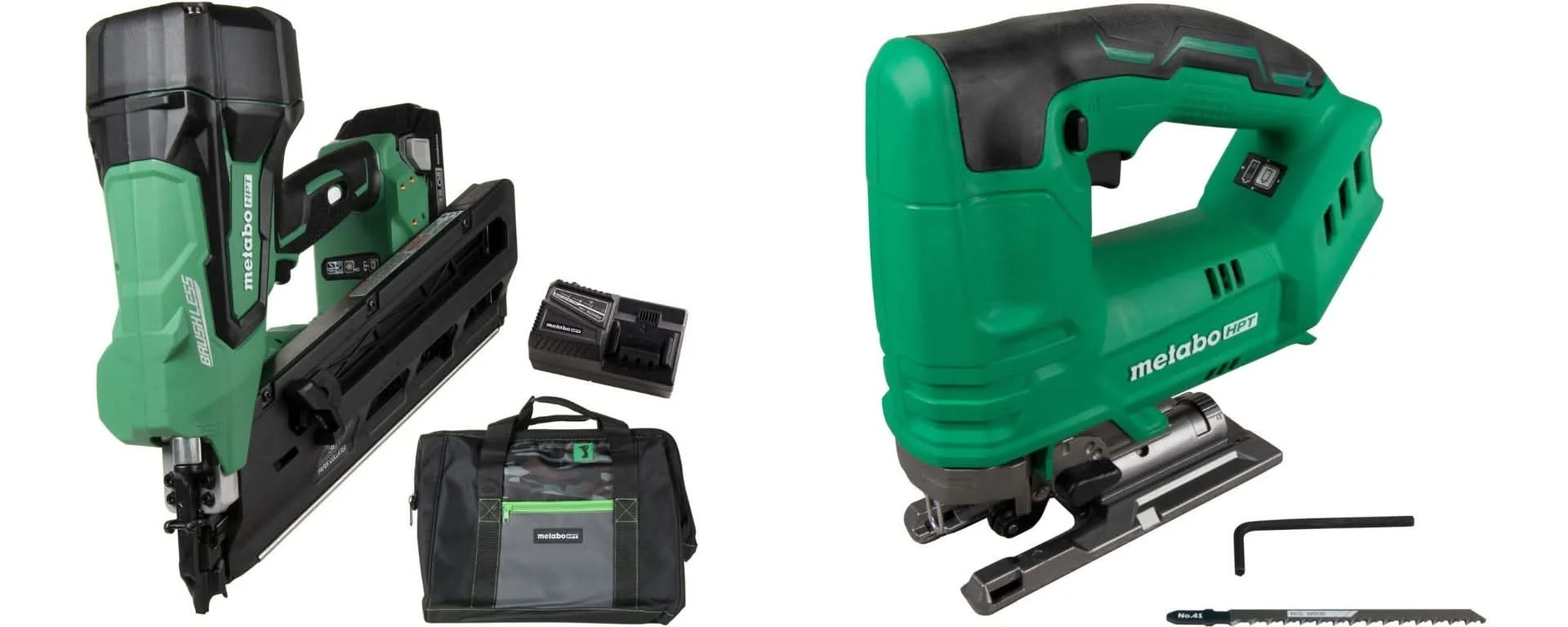 Metabo HPT 18V Paper Collated Brushless Cordless Framing Nailer 3 Ah MultiVolt Kit plus 18V Cordless Jig Saw, Tool Only