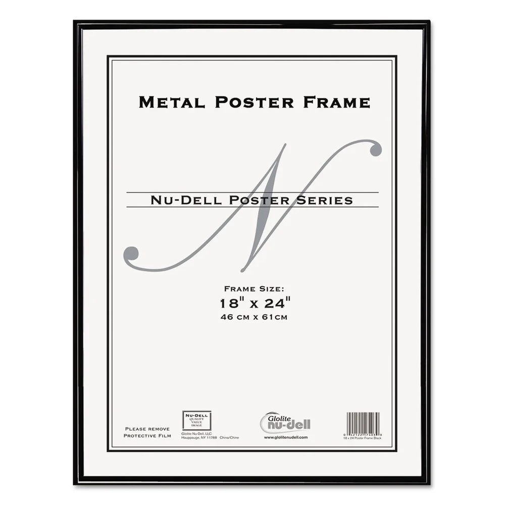 NuDell 18 in. x 24 in. Plastic Face Metal Poster Frame - Black