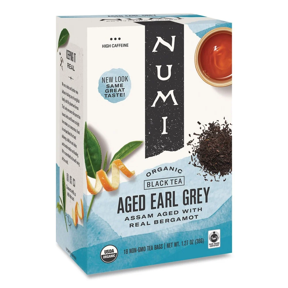 Numi 10170 1.27 oz. Organic Teas and Teasans - Aged Earl Grey (18/Box)