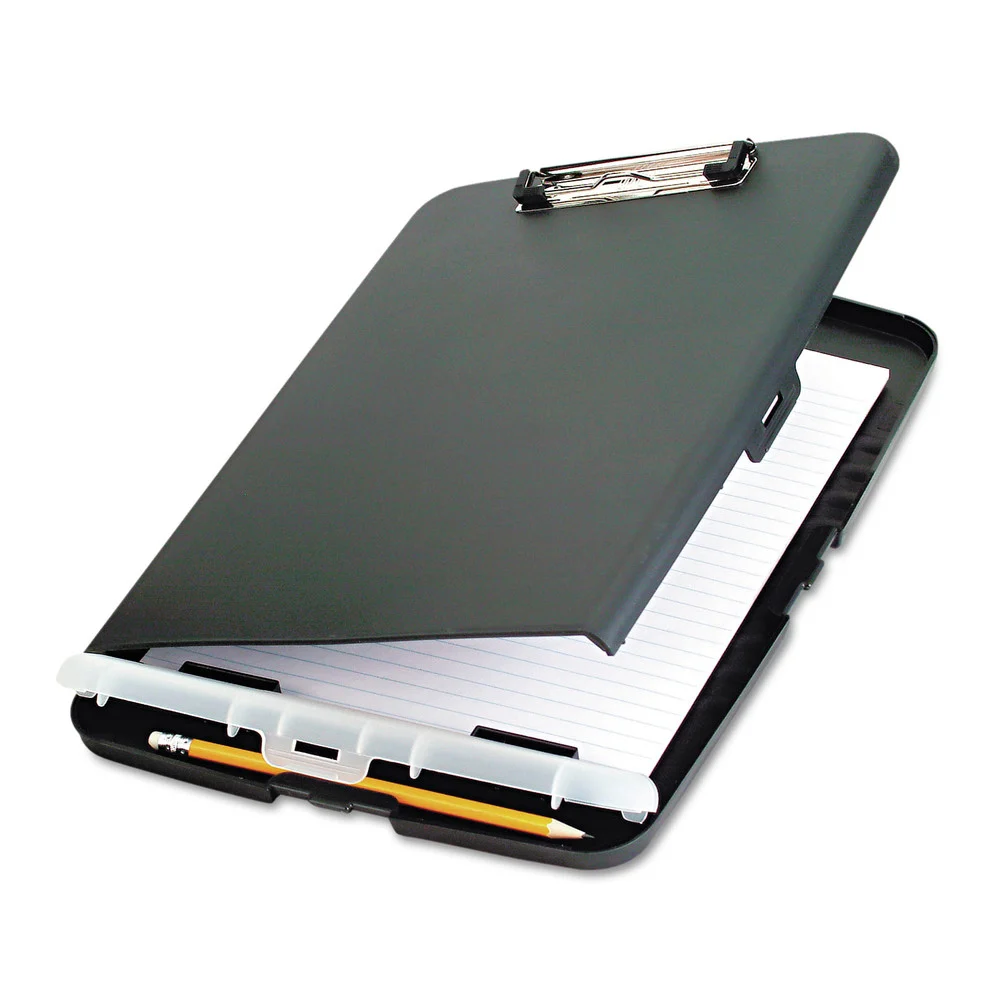 Officemate 0.5 in. Clip Capacity Low Profile Storage Clipboard, Holds 8.5 x 11 Sheets - Charcoal