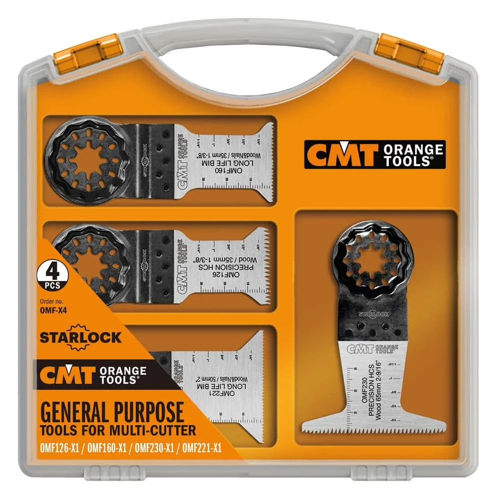 CMT Woodworking Cutting Tools OMF-X4 4-Piece Multipurpose Oscillating Multi-Tool Blade Set
