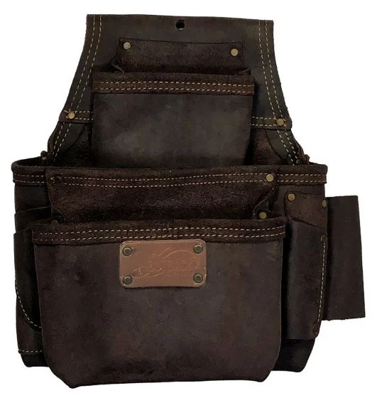 OX Pro Fastener Bag, Oil-Tanned Leather, 3 Pouch