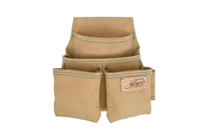 OX Trade 4-Pocket Fastener Pouch, Suede Leather
