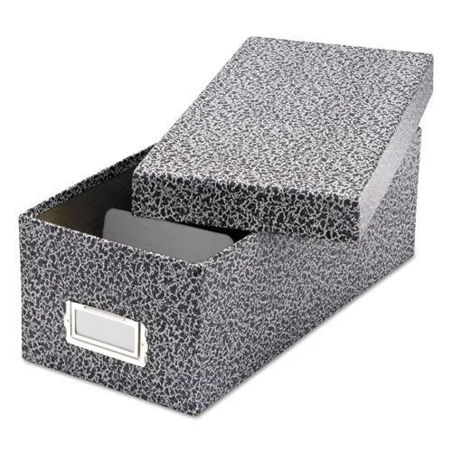 Oxford Holds 1200 3 in. x 5 in. Cards 5.13 in. x 11 in. x 3.63 in. Lift-Off Cover Reinforced Board Card File - Black/White