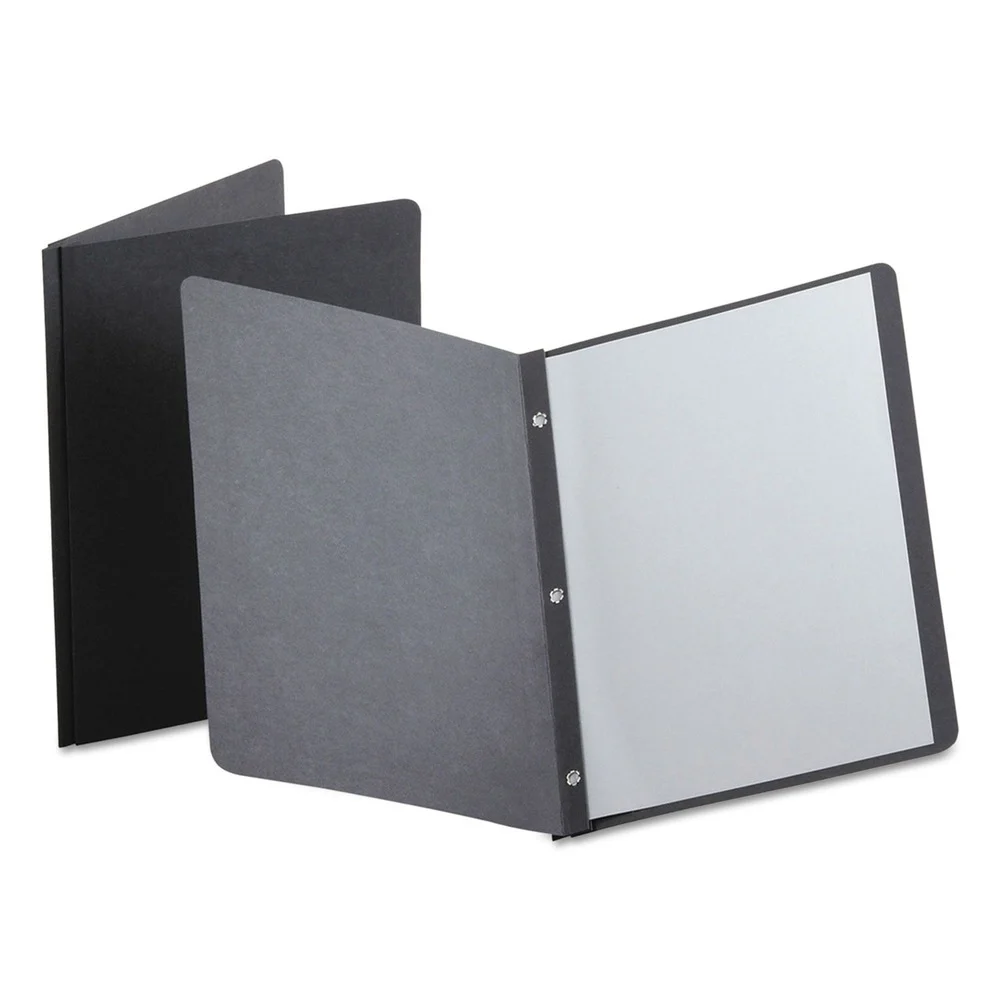 Oxford 3 Fasteners Report Cover Panel and Border Cover - Letter, Black (25/Box)
