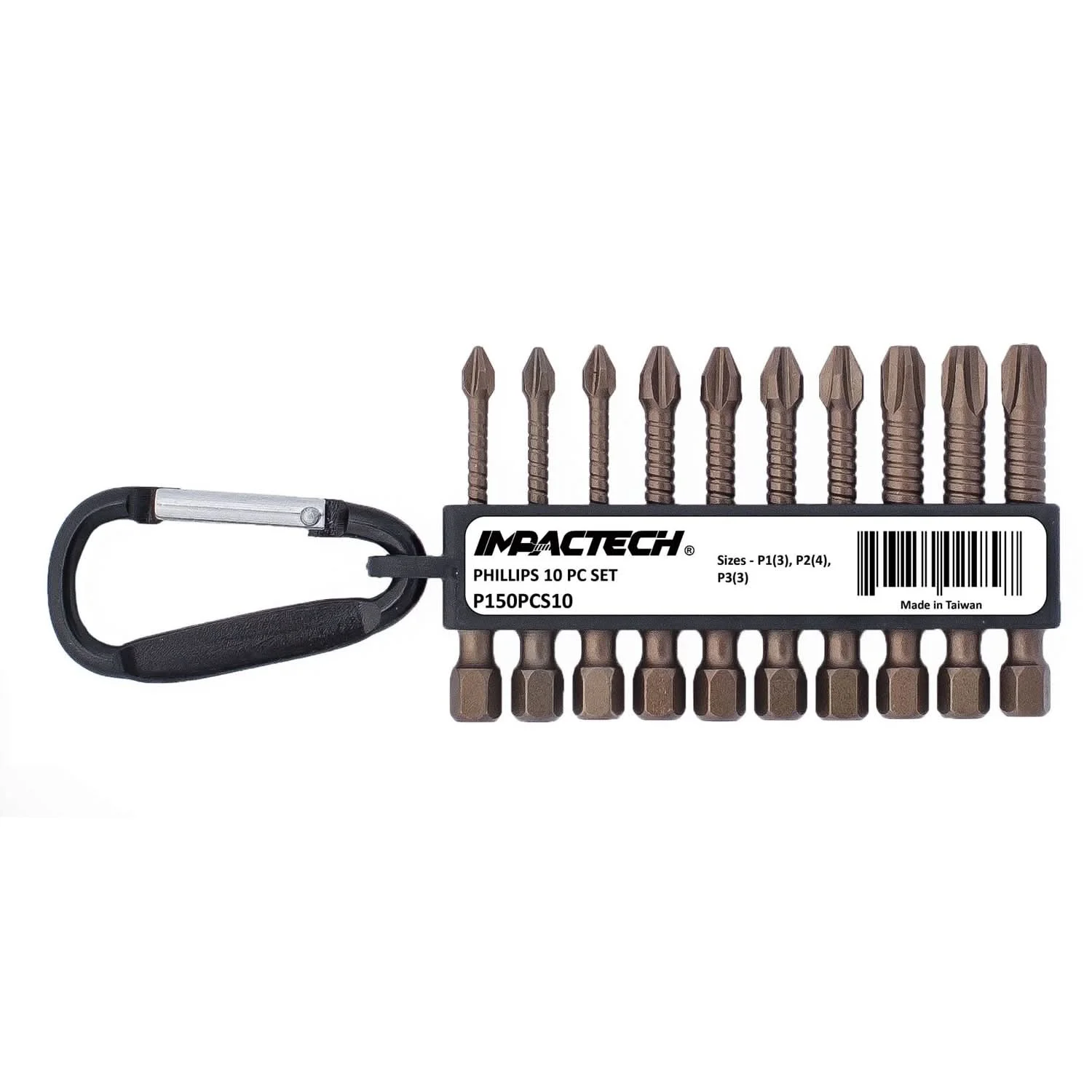 Vega P150PCS10 Carabiner Impactech Phillips 10-Piece Bit Set