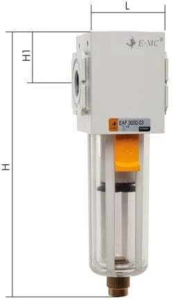 Filter 5microns G3/8'' 2900 l/min Auto Double-Walled Plastic EMC 3A