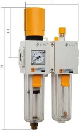 FRL G3/8'' 1800 l/min 0.5-9.0bar/7-130psi Auto Double-Walled Plastic EMC 3A