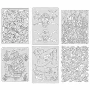 ANEST IWATA FH-PRY-7 Piracy Series Freehand Airbrush Template Set, Mylar, Transp