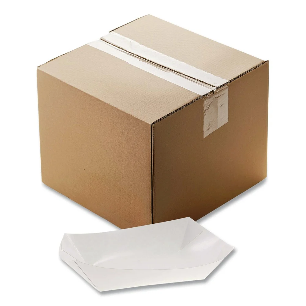 Pactiv Corp. 000000000000023863 6 in. x 4 in. x 1.5 in. No. 12 Beers Tray Paper Paperboard Food Tray - White (300/Carton)