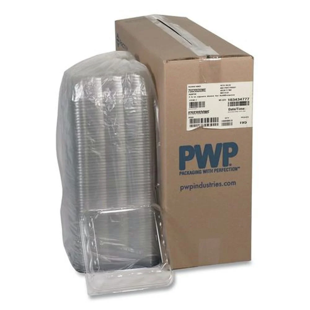 Pactiv Corp. 75S20SDOME 7.5 x 7.5 x 2.02 Recycled Plastic Dome Lid for 6 x 6 Brownie Container - Clear (195/Carton)