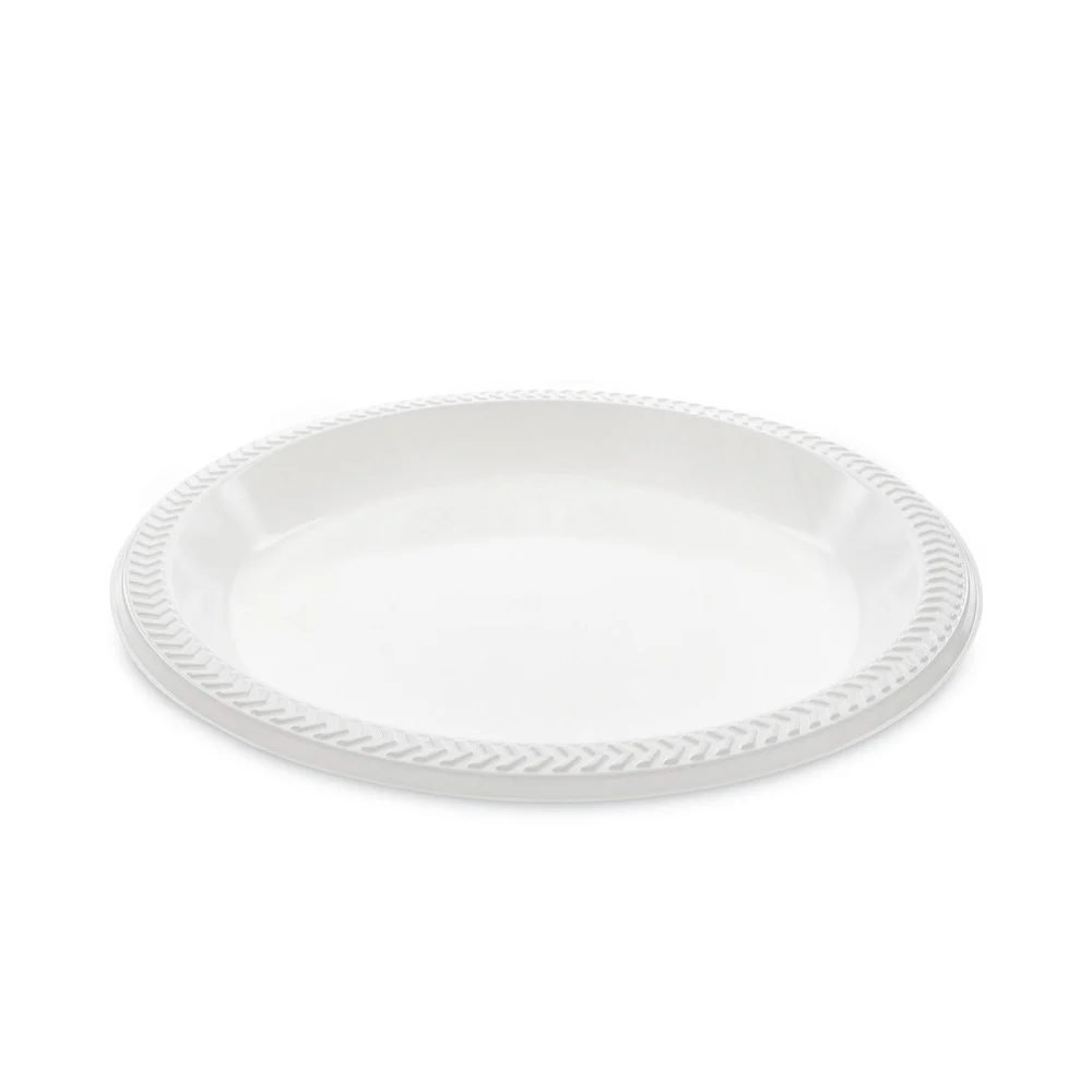 Pactiv Corp. MI10 10.25 in. Diameter Meadoware Impact Plastic Plate Dinnerware - White (500/Carton)