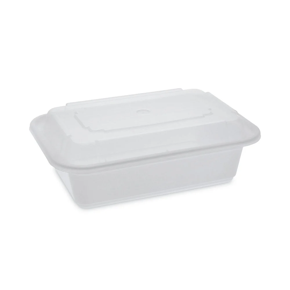 Pactiv Corp. NC838 Newspring VERSAtainer 5 x 7.25 x 2.63 24 oz Plastic Microwavable Containers - White/Clear (150/Carton)