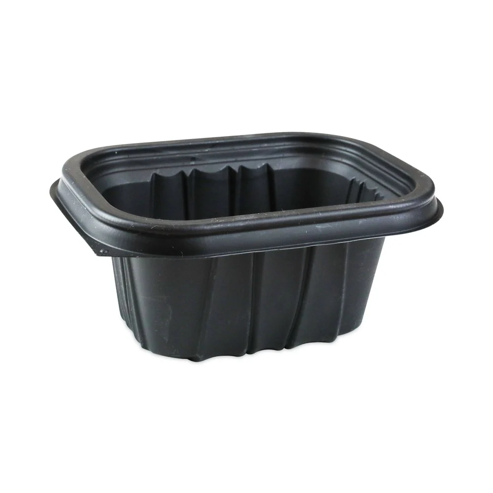 Pactiv Corp. EarthChoice Entree2Go 12 oz. 5.65 in. x 4.25 in. x 2.57 in. Plastic Takeout Container - Black