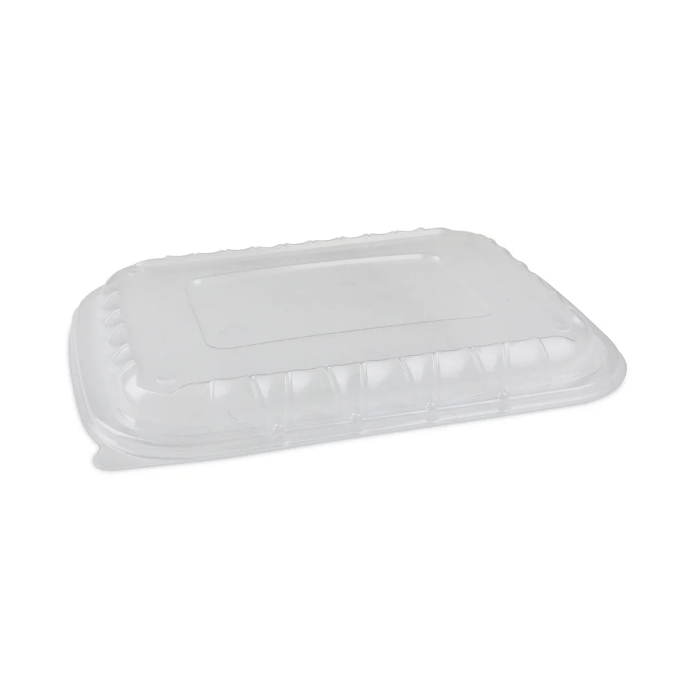 Pactiv Corp. 11.75 in. x 8.75 in. x 0.98 in. EarthChoice Entree2Go Takeout Container Vented Lid - Plastic, Clear (200/Carton)