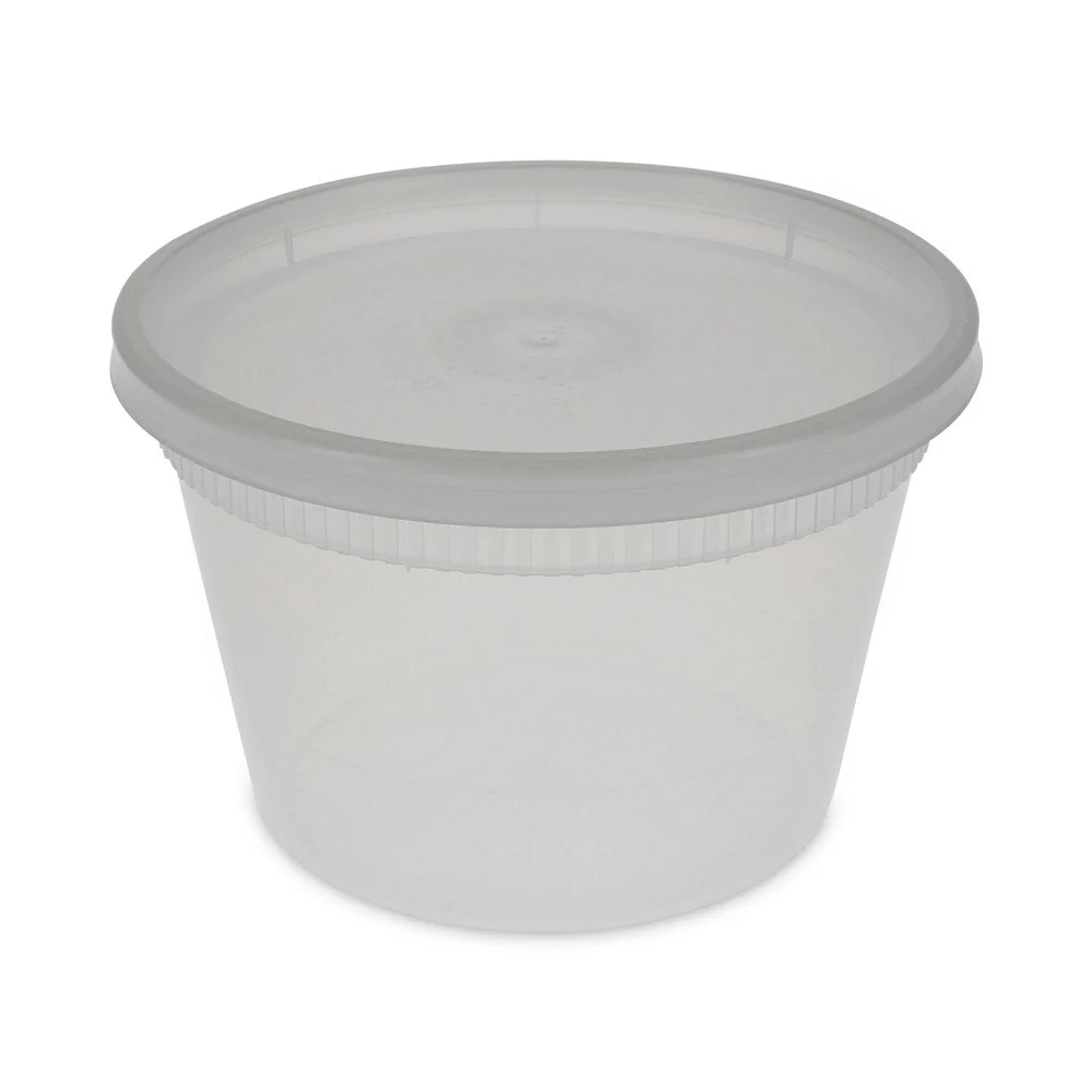 Pactiv Corp. 2 in. x 2 in. x 2 in. 16 oz. Newspring DELItainer Microwavable Plastic Container - Clear (240/Carton)