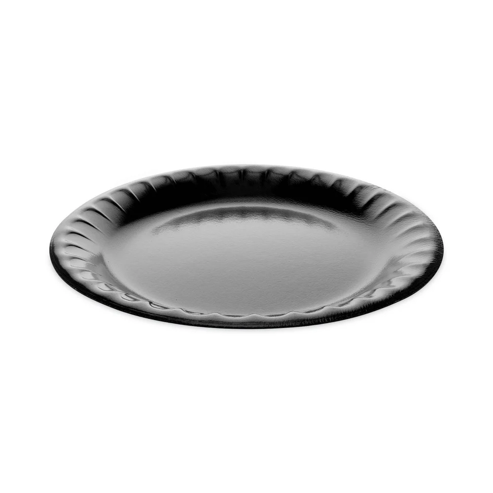 Pactiv Corp. YTKB00090000 9 in. Placesetter Deluxe Laminated Foam Dinnerware Plate - Black (500/Carton)