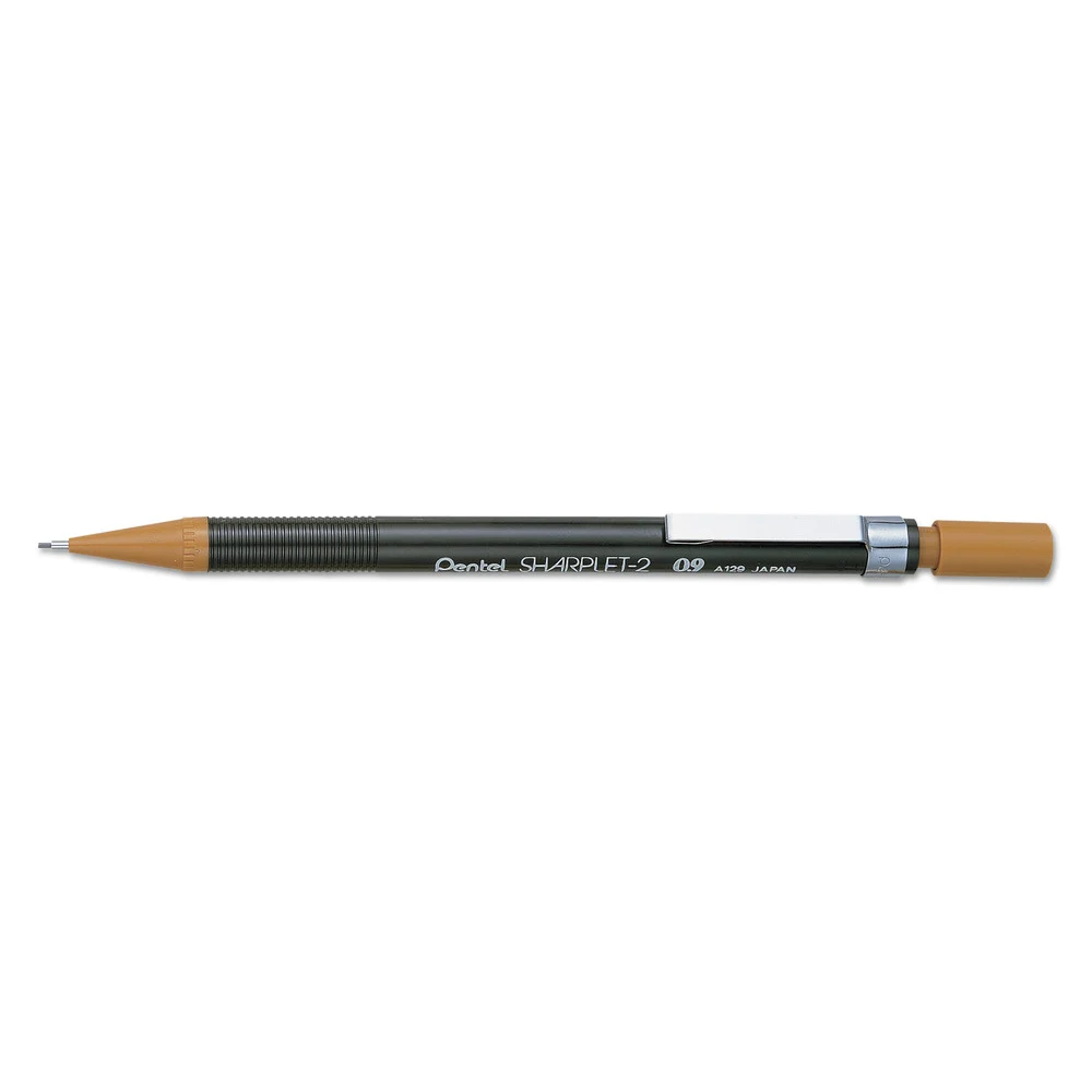 Pentel 0.9 mm HB (#2) Sharplet-2 Mechanical Pencil - Black Lead, Brown Barrel (1-Dozen)