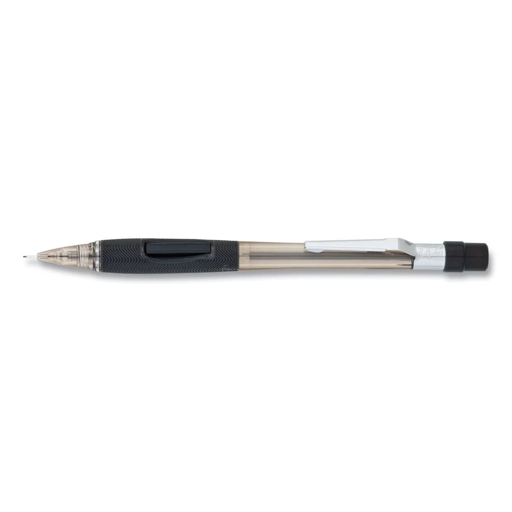 Pentel 0.5 mm HB (#2) Quicker Clicker Mechanical Pencil - Black Lead, Smoke/Black Barrel