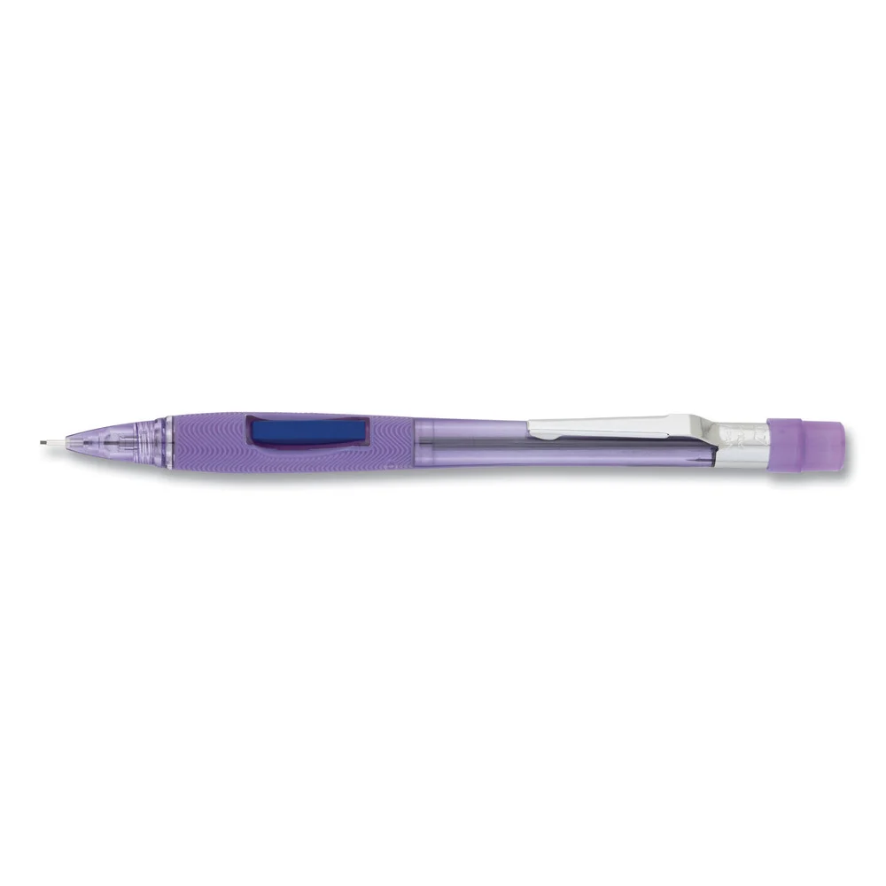 Pentel 0.7 mm HB (#2) Quicker Clicker Mechanical Pencil - Black Lead, Transparent Violet Barrel