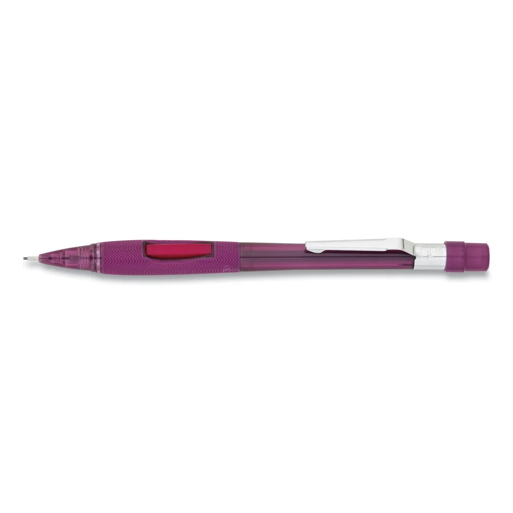 Pentel 0.9 mm HB (#2) Quicker Clicker Mechanical Pencil - Black Lead, Transparent Burgundy Barrel