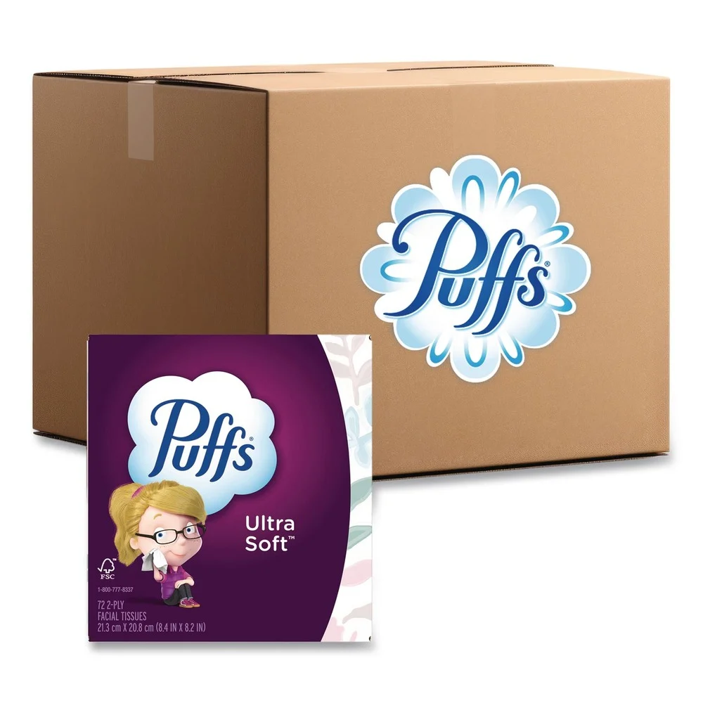 Puffs Ultra Soft 2-Ply Facial Tissue - White (24/Carton)