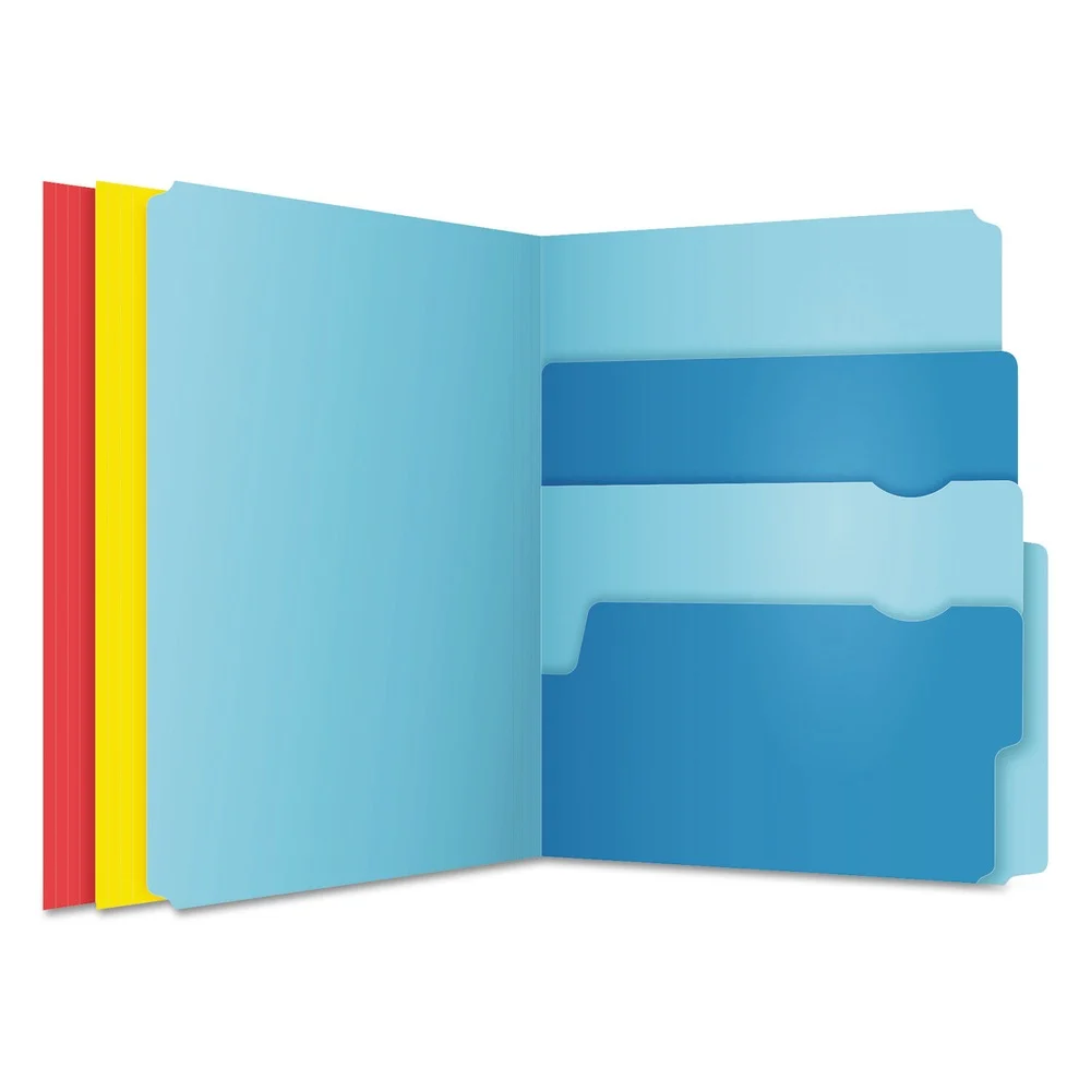 Pendaflex 0.75 in. Expansion Divide It Up Letter Size File Folder - Assorted Colors (24/Pack)