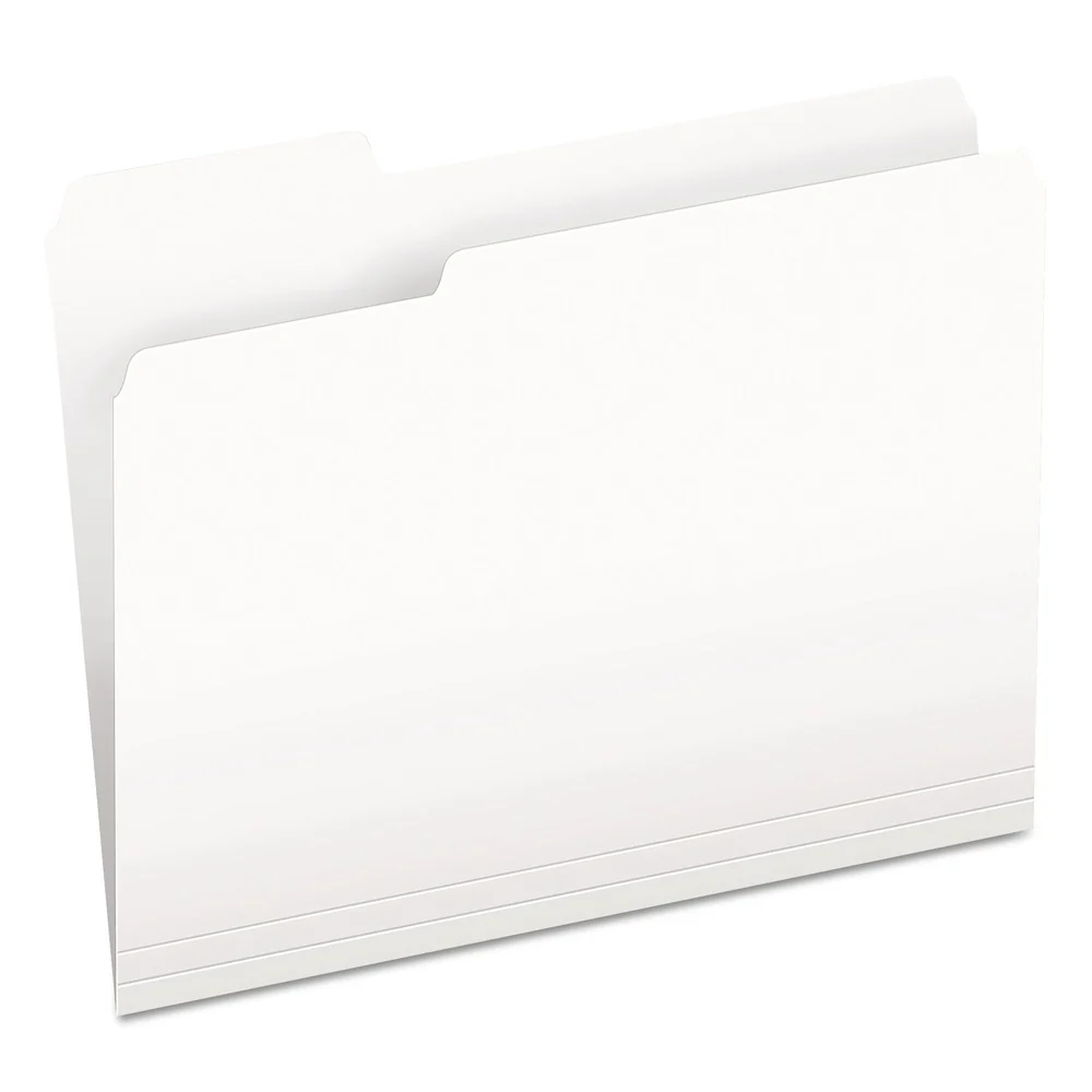 Pendaflex 1/3-Cut Tabs Assorted Letter Size Colored File Folders - White (100/Box)