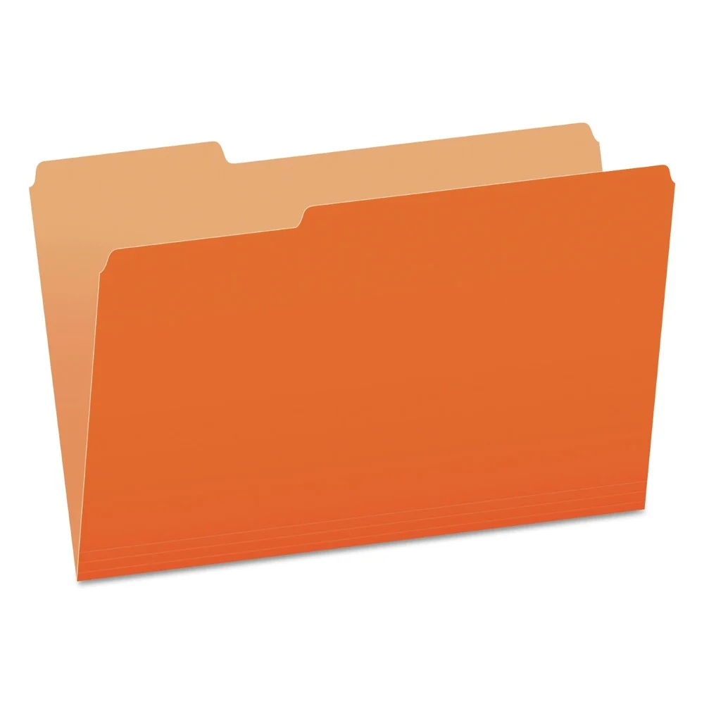 Pendaflex 1/3-Cut Tabs Assorted Legal Size Colored File Folders - Orange/Light Orange (100/Box)
