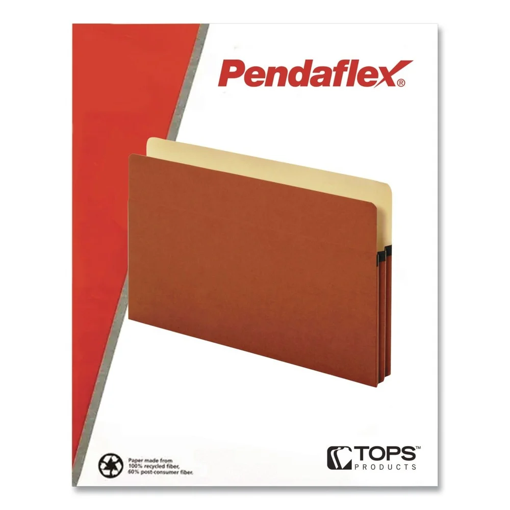 Pendaflex Smart Shield 5.25 in. Expansion Letter Size File Pocket - Red Fiber (10/Box)