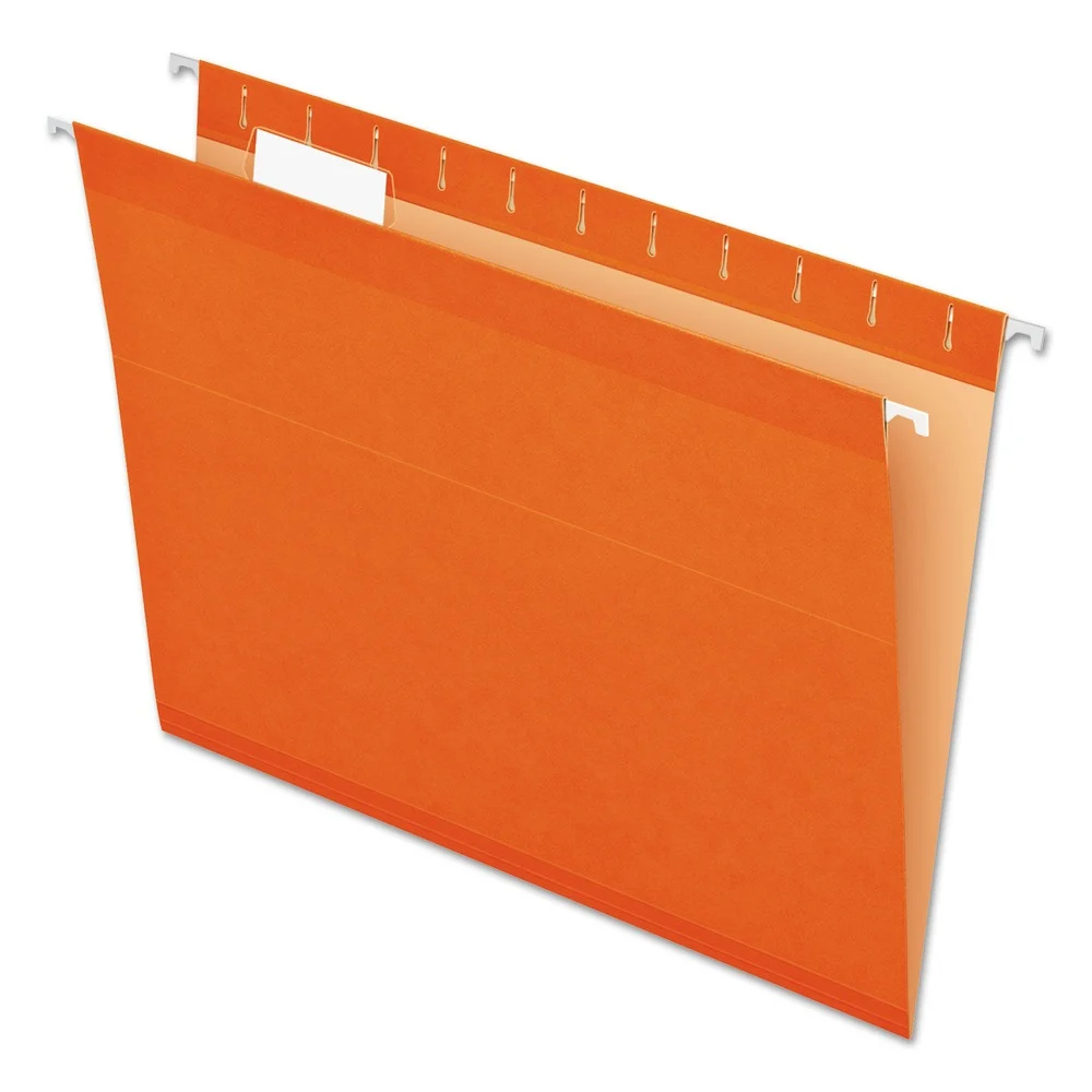 Pendaflex 1/5-Cut Tabs Colored Reinforced Hanging Letter Folders - Orange (25/Box)