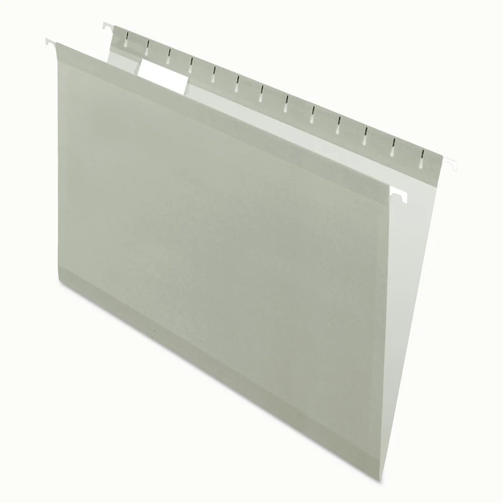 Pendaflex 1/5-Cut Tabs Legal Size Colored Reinforced Hanging Folders - Gray (25/Box)