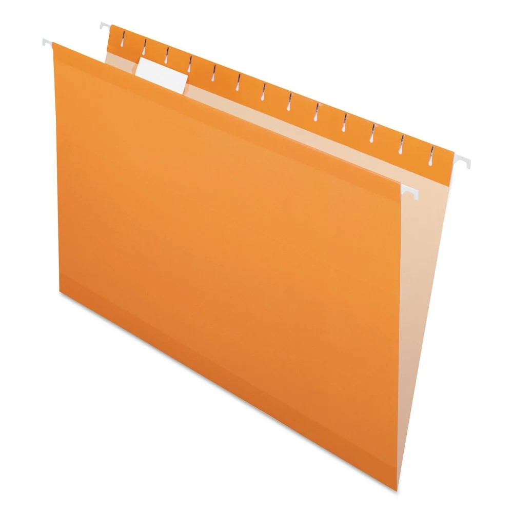 Pendaflex 1/5-Cut Tabs Colored Reinforced Hanging Legal Folders - Orange (25/Box)