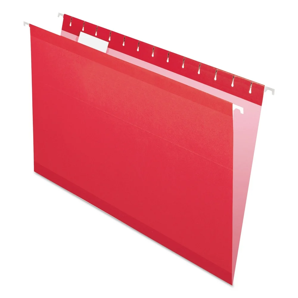 Pendaflex 1/5-Cut Tabs Colored Reinforced Hanging Legal Folders - Red (25/Box)