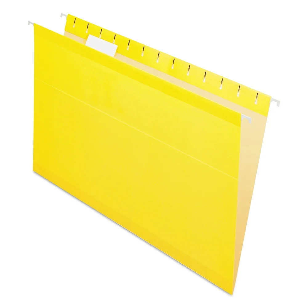 Pendaflex 1/5-Cut Tabs Legal Size Colored Reinforced Hanging Folders - Yellow (25/Box)