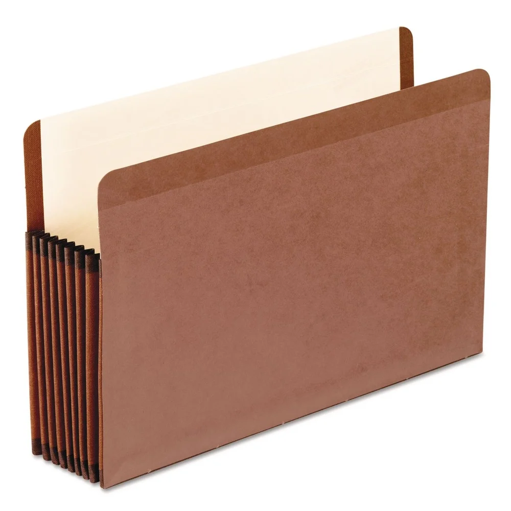 Pendaflex 7 in. Expansion Legal Size Premium Reinforced Expanding File Pockets - Red Fiber (5/Box)
