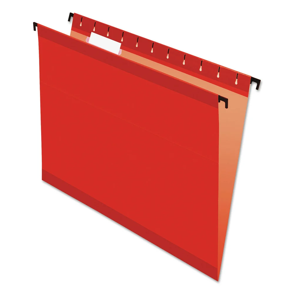 Pendaflex SureHook 1/5-Cut Tabs Letter Size Hanging Folders - Red (20/Box)
