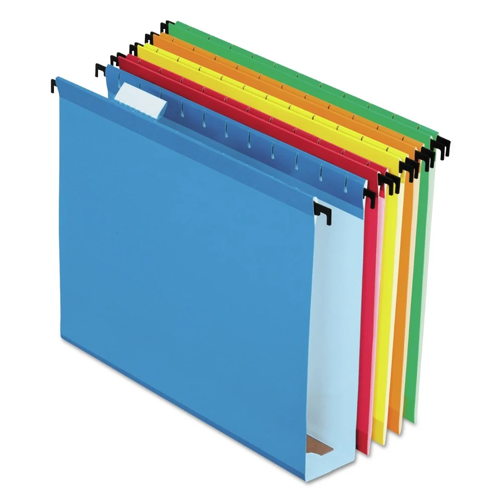 Pendaflex SureHook 1/5-Cut Tabs 2 in. Capacity Letter Size Extra-Capacity Hanging Folders - Assorted Colors (20/Box)