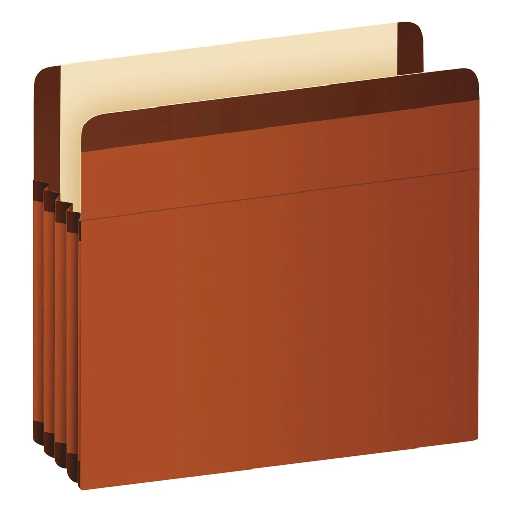 Pendaflex 3.5 in. Expansion Letter Size Premium Reinforced Expanding File Pockets - Red Fiber (10/Box)