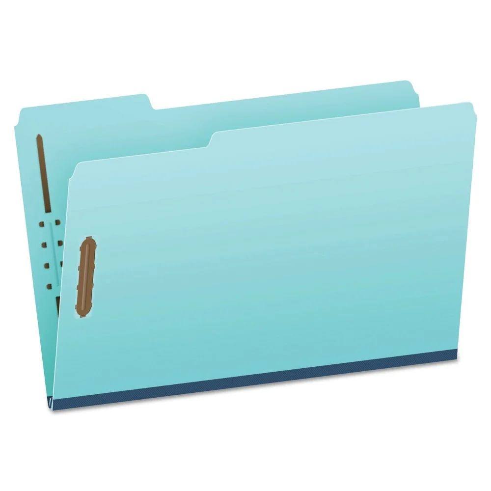 Pendaflex Heavy-Duty Pressboard Folders With Embossed Fasteners, Legal Size, Blue, 25/box