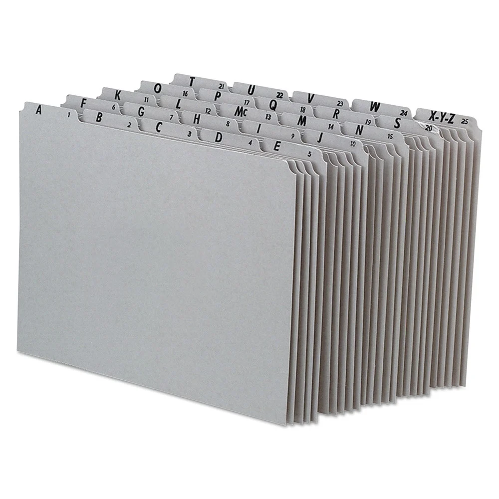 Pendaflex Recycled Top Tab File Guides, Alpha, 1/5 Tab, Pressboard, Letter (25-Piece/Set)