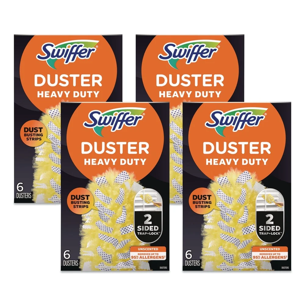 Swiffer Dust Lock Fiber Heavy Duty Dusters Refill - Yellow (24/Carton)