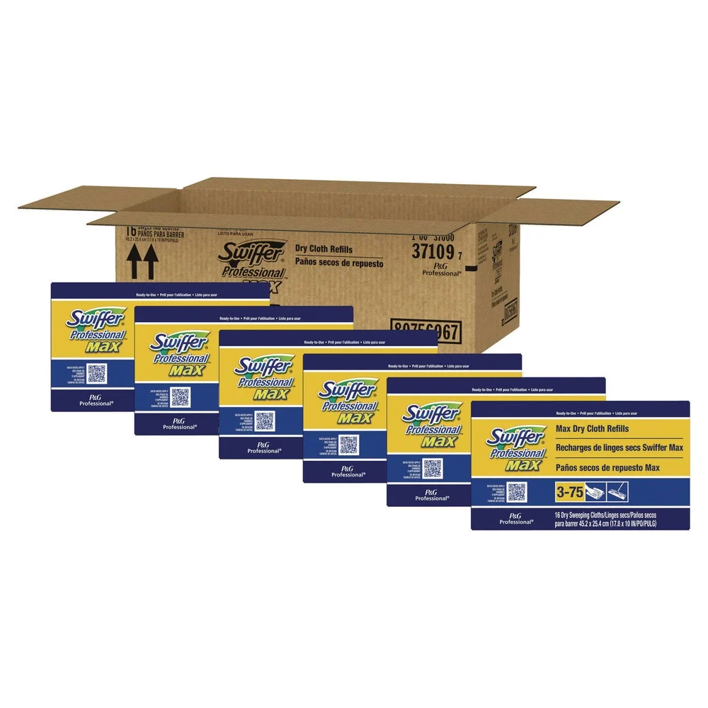 Swiffer Max/XL 17.88 in. x 10 in. Dry Refill Cloths - White (96/Carton)