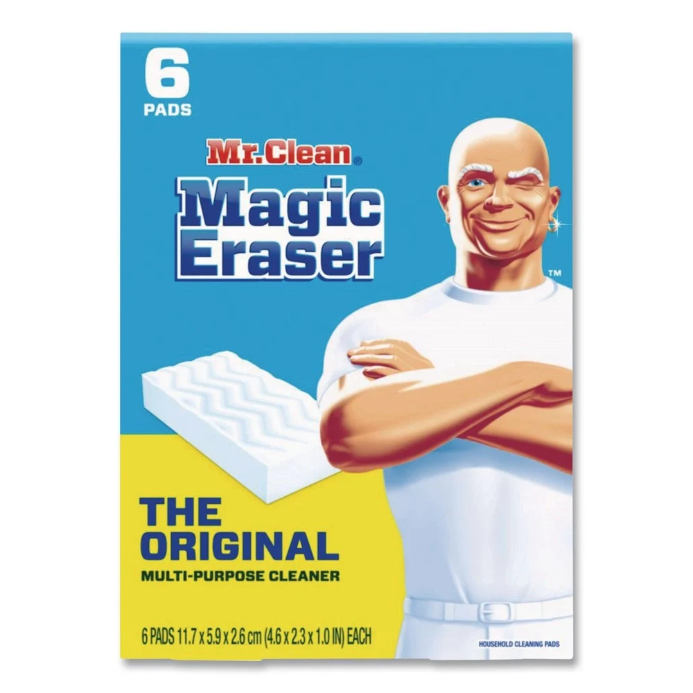 Mr. Clean 2.3 in. x 4.6 in. 1 in. Thick Magic Eraser - White (6/Pack)