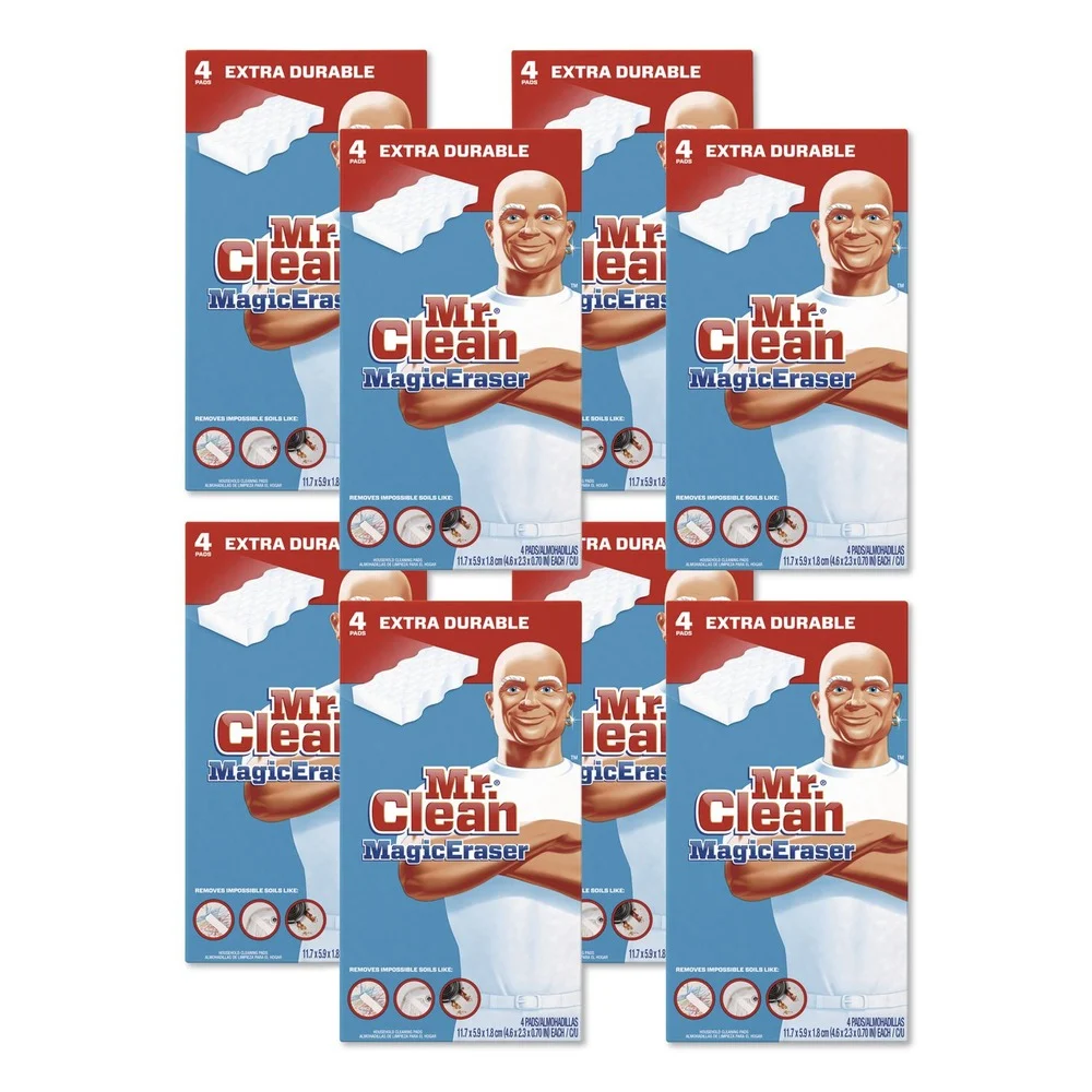 Mr. Clean 82038 4.6 in. x 2.4 in. Magic Eraser Extra Durable - White (32/Carton)